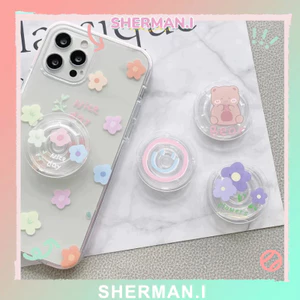 【sherman.i】Giá đỡ điện thoại Cầm tay bền in hình hoa hoạt hình dễ thương
