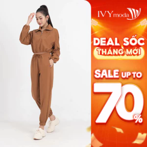 Quần jogger cạp chun bo gấu nhẹ, quần dài nữ thể thao cao cấp IVY moda MS 22B9473