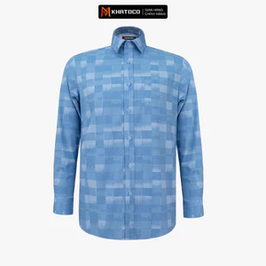 Áo sơ mi nam KHATOCO Tailor Fit dài tay mã A1MD538T1-CNCR 787-2707-D