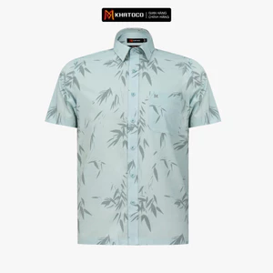 Áo sơ mi nam tay ngắn mã KHATOCO form Tailor Fit lai ngang mã A1MN518T2-CNIN726-2703-N