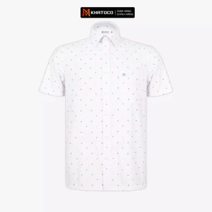 Áo sơ mi nam KHATOCO Tailor Fit ngắn tay mã A1MN518T2-CNCR005-2801-N