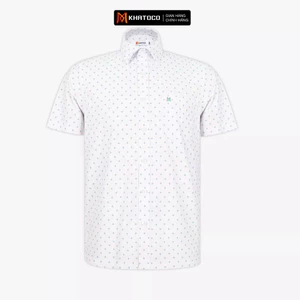 Áo sơ mi nam KHATOCO Tailor Fit ngắn tay mã A1MN518T2-CNCR003-2801-N