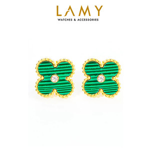 Khuyên tai nữ LAMY Four Leaf Clover Mother of Pearl Stone Earrings Gold 3282