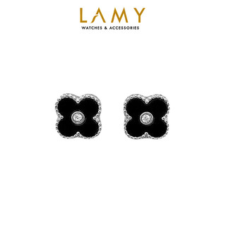 Khuyên tai bạc nữ LAMY Tiny Four Leaf Earrings Silver 3201 - Khuyên tai bạc ta