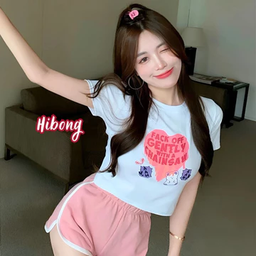 [XẢ HÀNG] Áo Croptop Nữ GENTLY ôm body chất tốt BM15, Áo CRT kiểu nữ hình in thun borip co dãn tốt HIBONG