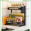 Kệ gia vị 2 tầng đa năng đựng gia vị, dao thớt, đũa thìa chất liệu thép sơn tĩnh điện