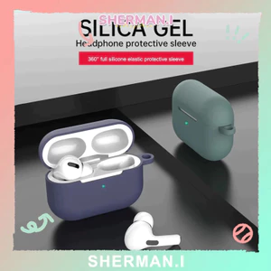 Vỏ bảo vệ tai nghe bluetooth bằng silicon màu trơn cho Airpods 1/2 3 Pro-SN