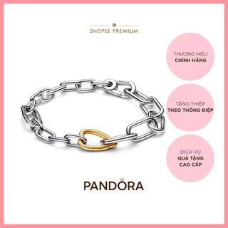 Vòng Tay Pandora ME Mạ Vàng 14K Mắt Xích Chốt Khóa Trái Tim