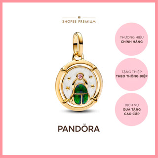 Charm Mạ Vàng 14k Pandora Me Tráng Men Xanh Lá Họa Tiết Bọ Hung
