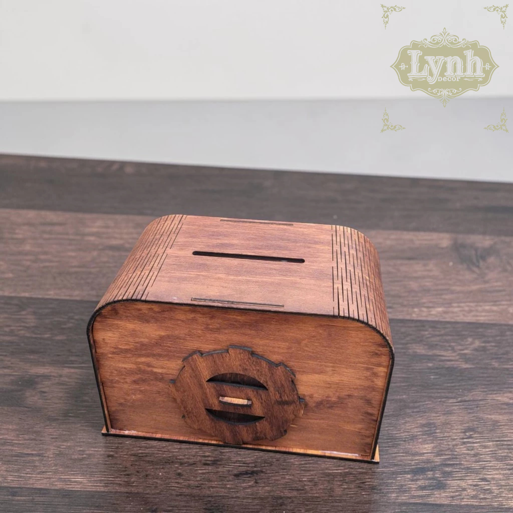 Hộp Gỗ Tipbox Khắc Tên Quán Cafe, Trà Sữa – LynhDecor Miễn Phí Thiết Kế Logo, Slogan Theo Yêu Cầu