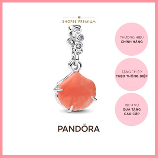Charm Treo Pandora Bạc Vỏ Sò San Hô Sắc Cam Rực Rỡ 793821C01