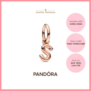 Charm Pandora Moments Mạ Vàng Hồng 14K Chữ S