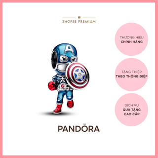 Charm Bạc Marvel x Pandora Hình Captain America