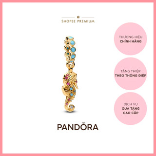 Charm Pandora Mạ Vàng 14K Cá Ngựa - Vũ Điệu Biển Xanh