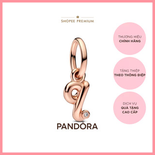 Charm Treo Pandora Moments Mạ Vàng Hồng 14K Chữ Q