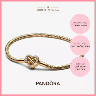 Vòng Tay Mạ Vàng 14K Khóa Trái Tim Vô Cực Đính Đá