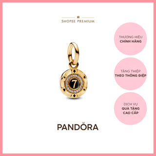 Charm Treo Pandora Mạ Vàng 14K Chip Poker Số 7 May Mắn