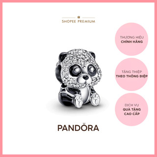 Charm Bạc Pandora Moments Gấu Trúc Tráng Men Đen