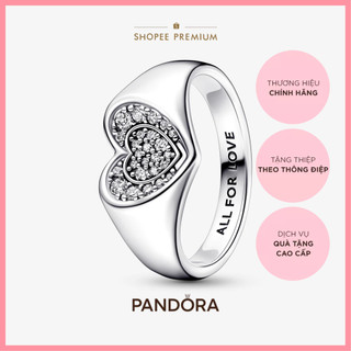 Nhẫn Bạc Pandora Moments Mặt Trái Tim Đính Đá