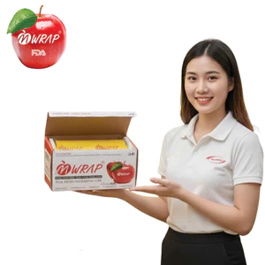 Màng hộp dao cắt - Mwrap Size 20cm x 500 mét/Trọng lượng 1,7kg, Trong suốt, dẻo dai, bám dính tốt.