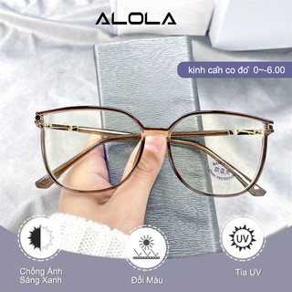 Gọng Kiếng Cận Nữ ALOLA Gọng Kính Mắt Mèo Chống Ánh Sáng Xanh Tia UV Đổi Màu Khi Ra Nắng Cao Cấp -1/-2/-3/-4/-5/-6