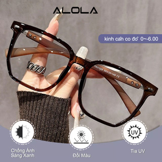 Gọng Kiếng Cận Nữ Nam ALOAL Mắt Kính Cận Gọng Vuông Nhựa Chông Tia UV Ánh Sáng Xanh Đổi Màu Khi Ra Nắng
