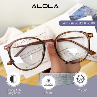 Kính Giả Cận Nam Nữ ALOLA Kính Cận Gọng Tròn Chông Tia UV Ánh Sáng Xanh Đổi Màu Khi Ra Nắng