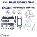 Giá treo tivi di động Ergotek E2600 (55-100 inch) - Tải trọng 90.9kg - Kệ tivi có bánh xe di chuyển cao cấp — ảnh 8