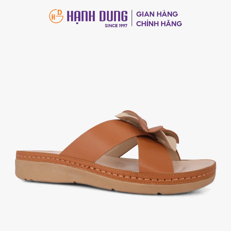 Dép Đế Xuồng Hạnh Dung Quai Chéo Đính Bông HD0314AC