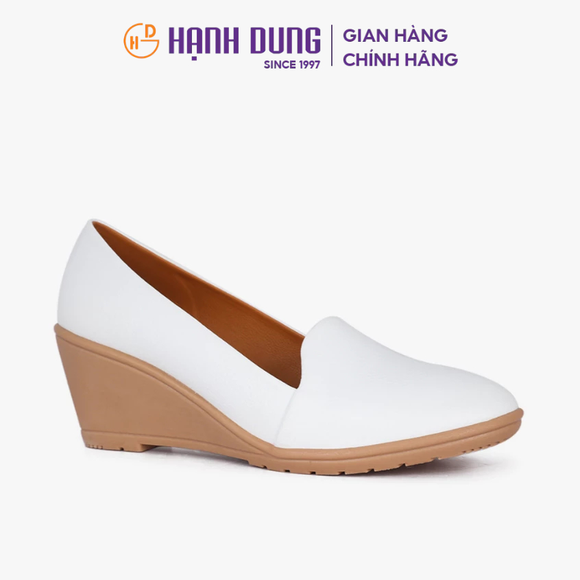 Giày Đế Xuồng Hạnh Dung Mũi Tròn Da Trơn HD29165AY