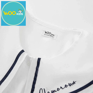 Áo Sơ Mi Cộc Tay Bé Gái ESS25S001R Wookids | Áo Sơ Mi Bé Gái 6-14 Tuổi Thoáng Mát Thanh Lịch Thời Trang Trẻ Em