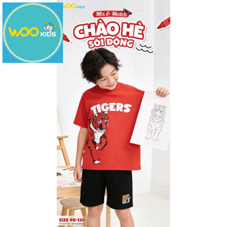 Áo Thun Không Cổ Bé Trai KTS26S001R-Từ 2-8 tuổi-Thời trang trẻ em-Wookids