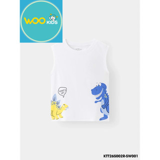 Áo Sát Nách Bé Trai KTT26S002R Wookids | Áo Ba Lỗ Cotton Thoáng Mát Cho Bé 2-9 Tuổi
