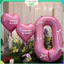 Bóng Số Tuổi Xanh Dương/Hồng Kèm Nơ Ruy Băng – Bóng Bay Decor Trang Trí Thôi Nôi,Sinh Nhật Cho Bé