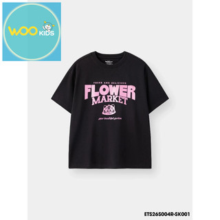 Áo Thun Bé Gái ETS26S004R | Cotton 100% Mềm Mát | Form Rộng | Trẻ Em 9–14 Tuổi | WooKids