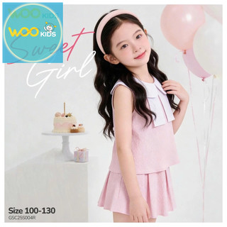 Set Đi Chơi Bé Gái GSC25S004R | Đồ Bộ Trẻ Em 2–9 Tuổi | Cotton Mềm Mát | WooKids