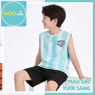 Áo Sát Nách Bé Trai KTT26S003R | Áo Ba Lỗ Trẻ Em 2–14 Tuổi | Cotton Mềm Mát | WooKids