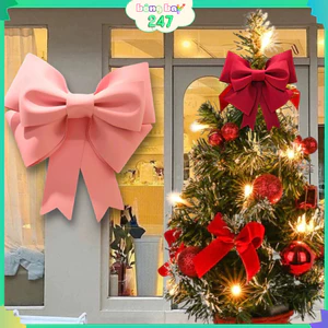 Nơ Trang Trí Giáng Sinh Handmade - Nơ Cột Cây Thông Noel Decor Quán Cafe, Nhà Cửa Ấm Áp