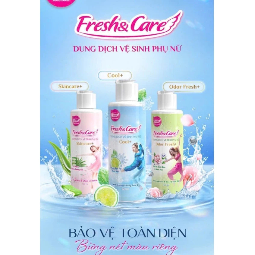 (Chính hãng) Dung Dịch Vệ Sinh Phụ Nữ Diana Fresh & Care 150 ML - Nước Rửa Phụ Khoa Dịu Nhẹ An Toàn