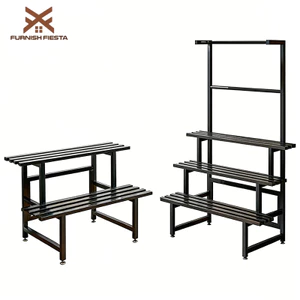 𝐅𝐔𝐑𝐍𝐈𝐒𝐇 𝐅𝐈𝐄𝐒𝐓𝐀 Kệ cây cảnh Sắt Có thanh treo Kệ để chậu thép cacbon 4 Tầng Có bánh xe Kệ hoa hình thang Chịu tải tốt