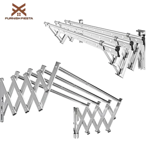 𝐅𝐔𝐑𝐍𝐈𝐒𝐇 𝐅𝐈𝐄𝐒𝐓𝐀 Giàn Phơi Thông Minh Treo Tường Giá Phơi Quần Áo Gấp Gọn Sào Treo Quần Áo Inox 304