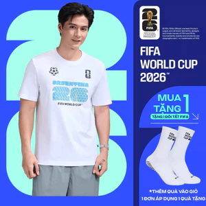 Áo thun Tshirt nam nữ Cotton Compact World Cup Argentina Edition 26, Áo cổ vũ đội tuyển Argentina