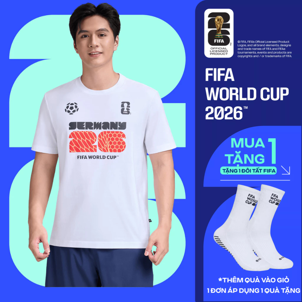 [TẶNG TẤT WC 2026]Áo thun Tshirt nam nữ Cotton Compact World Cup Germany Edition 26, Áo cổ vũ đội tuyển Đức thoáng khí