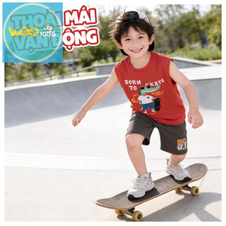 Áo Sát Nách Bé Trai KTT26S001R Wookids | Áo Ba Lỗ Bé Trai 2-9 Tuổi Mềm Mát Thoáng Khí Năng Động Thời Trang Trẻ Em