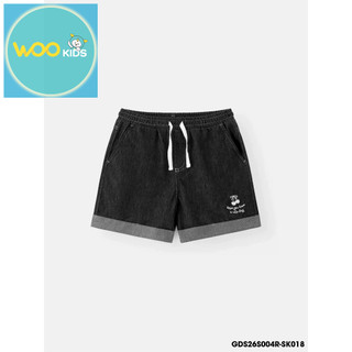 Quần Short Jean Bé Gái GDS26S004R Wookids | Quần Short Denim Bé Gái 5-13 Tuổi Co Giãn Mềm Mại Năng Động Thời Trang Trẻ E