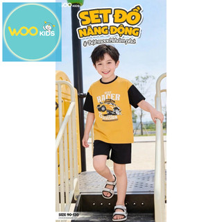 Bộ Đồ Bé Trai KSH26S004R Wookids | Set Quần Áo Cotton 100% Mềm Mát Cho Bé 2-9 Tuổi