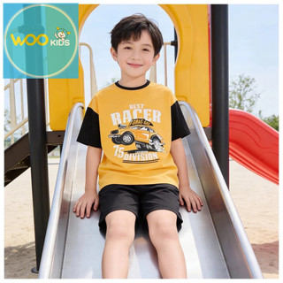 Bộ Đồ Bé Trai KSH26S004R Wookids | Set Quần Áo Cotton 100% Mềm Mát Cho Bé 2-9 Tuổi