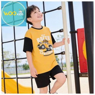 Bộ Đồ Bé Trai KSH26S004R Wookids | Set Quần Áo Cotton 100% Mềm Mát Cho Bé 2-9 Tuổi