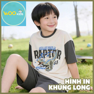 Bộ Đồ Bé Trai KSH26S004R Wookids | Set Quần Áo Cotton 100% Mềm Mát Cho Bé 2-9 Tuổi