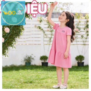 Váy Liền Dệt Kim Bé Gái GDN25S006R | Bé gái 2-9 tuổi | Wookids | Thời trang trẻ em | Mềm mát co giãn